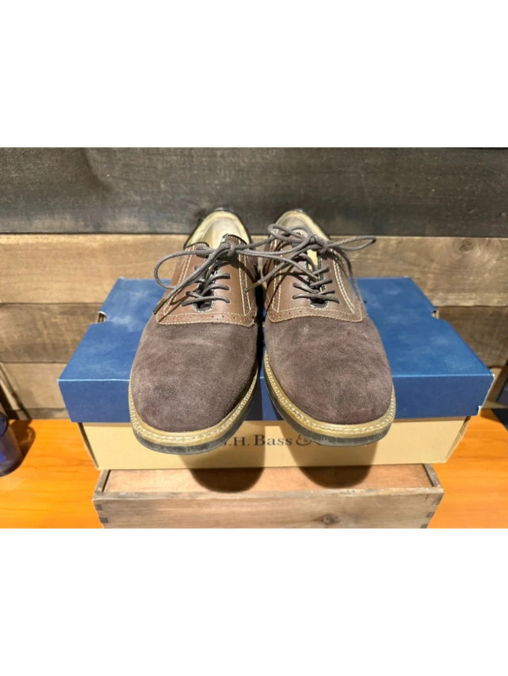 G.H. Bass Pasadena Saddle Shoes Brown Suede Leather Men’s 9.5M